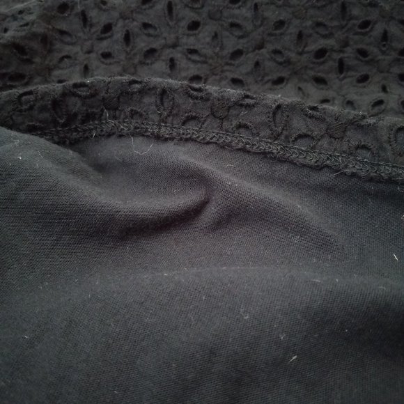 Woolovers Black Embroidered Eyelet Cotton Tank Top - Picture 9 of 13